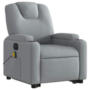 Sillón Reclinable Eléctrico de Masaje con Función de Elevación, Color Gris Claro - Product Image 3