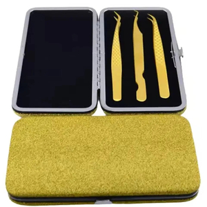 Pince à épiler pour extensions de cils en acier inoxydable, revêtement poudré argenté, pointe à 90 degrés, poignée diamantée, antistatique, durable - Product Image 4