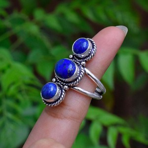 Bague en lapis-lazuli, argent sterling 925, bijoux artisanaux - Product Image 2