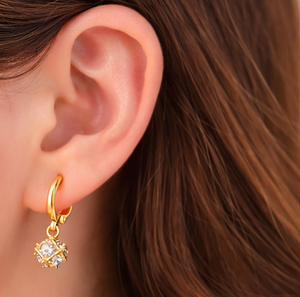 ต่างหูเพชรแท้ทรงหรูสำหรับผู้หญิง สีขาว D ทอง 18K/14K/10K ปรับแต่งได้ คุณภาพสูง รับรองคุณภาพ เหมาะสำหรับงานแต่งงาน - Product Image 3