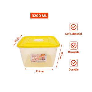 กล่องใส่อาหาร PP ทรงสี่เหลี่ยม ขนาด 3200 มล. ปิดสนิท ซ้อนกันได้ ป้องกันการรั่วซึม ใช้ซ้ำได้ ปลอดภัยสำหรับเครื่องล้างจาน กล่องเก็บของในครัว - Product Image 3