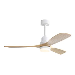 Ventilatore da soffitto reversibile da 52 pollici con motore DC, luce LED dimmerabile e telecomando a 6 velocità, 3 pale in legno per camere da letto - Product Image 1