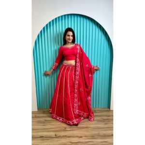 Chal y Bufanda Étnicos de Diseño con Papel Metalizado para Fiestas, Lehenga Choli - Product Image 4