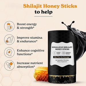 Barras de Shilajit Puro del Himalaya con Miel Orgánica, Fáciles de Consumir, Shilajit Premium, 30 Barras para Aumentar la Energía y Reforzar el Sistema Inmunitario - Product Image 4