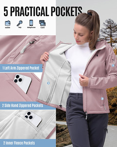 Chaqueta Softshell para Mujer de Alta Demanda, Antiarrugas, Mangas Largas, Tejido Duradero y Transpirable, Chaqueta Softshell para Esquí - Product Image 5