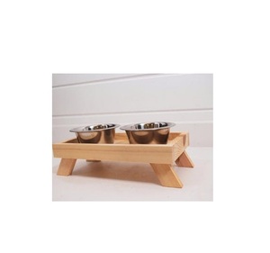 Comedero para Mascotas de Madera Resistente con Acero Inoxidable, Tamaño Mediano, para Perros y Gatos, Precio de Fábrica - Product Image 5