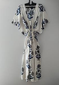 Vestido Kaftán de Mujer 100% Algodón con Estampado Floral de Encaje - Suave, Transpirable y Cómodo, Estilo Vintage, Línea A, Holgado, para Uso Diario de Verano - Product Image 5