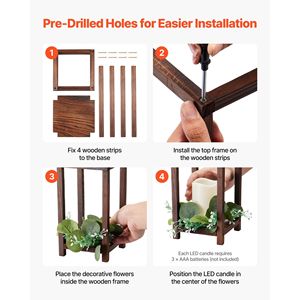 12 <b>Set</b>/36 Pcs Wooden Wedding <b>Lantern</b> Centerpiece Includes 12 Wooden <b>Lantern</b> Candle Holder 12 Flameless LED Decorations Weddings - Product Image 5