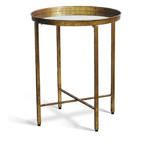 Fresh Arrival Elegant Golden Round Metal Accent Coffee <b>Table</b> <b>Space</b>-<b>Saving</b> Decorative <b>Table</b> for Living Room - Product Image 4