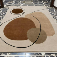 Modern Home Super Soft Wool Hand Knotted Geometric Non-Slip Stain Resistant Medium Pile Indoor Carpet Tassels Area Rugs Sets