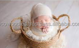 Panier en bois portable en forme de tasse, écologique et durable, accessoires de photographie pour nouveau-nés, pour chambre à coucher et lit d'enfant - Product Image 4