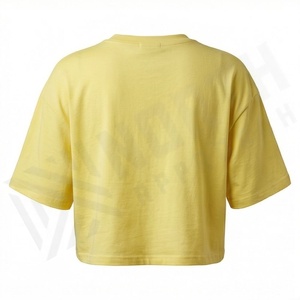 เสื้อยืดครอปผู้หญิงไซส์ใหญ่ ผ้าคอตตอนผสมโพลีเอสเตอร์ แห้งเร็ว เนื้อผ้าซาตินสำหรับฤดูใบไม้ร่วง ระบายอากาศได้ดี สีสันปรับแต่งได้ - Product Image 2