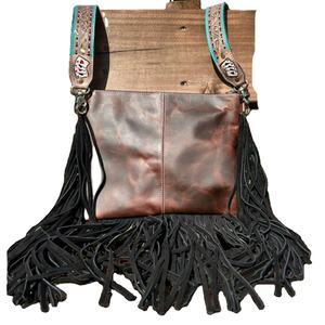 Nouveauté Sac fourre-tout en cuir bohème western pour femmes Fait à la main en Inde Sac à bandoulière à motif artisanal Voyage et usage quotidien Sac de shopping - Product Image 3