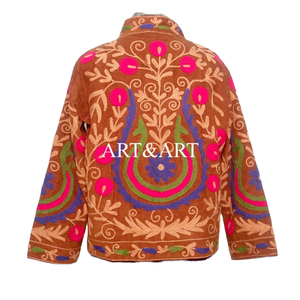 เสื้อแจ็คเก็ตผู้หญิงคอตไทรส์  งานปักลายดอกไม้  ทำมือ  ผ้าฝ้าย 100%  แห้งเร็ว  เป็นมิตรกับสิ่งแวดล้อม  ระบายอากาศได้ดี  กำลังเป็นที่นิยมมากในฤดูใบไม้ร่วงและฤดูหนาว - Product Image 6