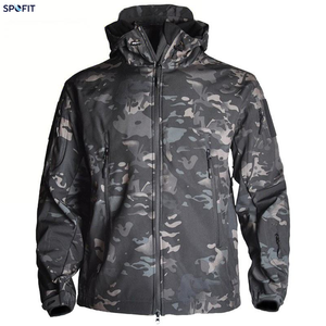 SPOFIT High Quality Men's Softshell Fleece Jacket Hooded Windproof <b>Winter</b> <b>Work</b> <b>wear</b> Coat Dark Gray - Product Image 2