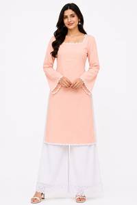 Salwar kameez en coton cambric prêt-à-porter, Kurti simple et droit, tenue décontractée, style indien pakistanais, Kurti simple - Product Image 5