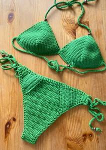 Ensemble de bikini au crochet fait main - Maillot de bain en coton blanc - Vêtements de plage - Product Image 2
