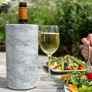 Seau à glace en marbre de qualité supérieure, refroidisseur de boissons pour cuisine, seau à glace en marbre blanc naturel authentique, refroidisseur de boissons pour fête - Product Image 1