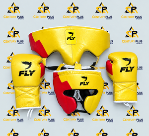 RTS Latest Design Professional Fly Leather Boxing Gloves Head <b>Groin</b> <b>Protector</b> Set Breathable Durable Multi Color Fly Boxing Set - Product Image 1