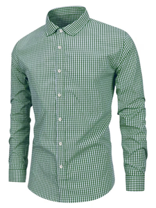 Camisa informal de manga larga para hombre, con cuello alto y botones de cuerno, 100% algodón, fabricada en Bangladesh, venta al por mayor personalizada. - Product Image 2