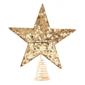 Eco-friendly Christmas <b>Tree</b> <b>Topper</b> Gold Star with Customizable Size & Color for Festival Home Decoration - Product Image 1