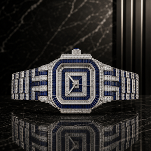 Montre de luxe en acier inoxydable à mouvement automatique, sertie de diamants Moissanite D-VVS, style Hip Hop Bling, très demandée - Product Image 1