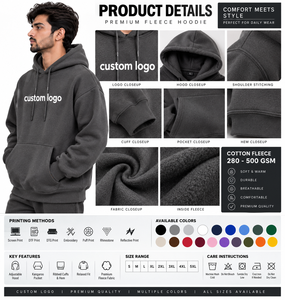 Sudadera con Capucha Gris Oscuro para Hombre, Corte Regular, Felpa de Algodón, Logotipo Personalizado, Bolsillo Delantero, Ropa Casual de Otoño, Venta al Por Mayor, Alta Calidad - Product Image 4
