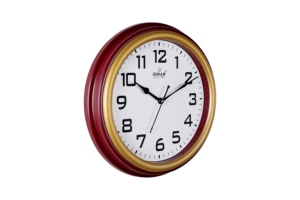 Sonam Quartz 12-Inch Round <b>Wall</b> <b>Clock</b> - Professional Brown Wood Finish - Simple Bold Arabic Numerals - Easy-to-Read Large Analog - Product Image 2