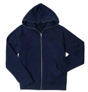 Sudadera con capucha roja para hombre, cierre de cremallera, corte regular, color liso, felpa francesa, 100% poliéster, ropa de invierno transpirable, 370g frontal - Product Image 5