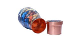 Bouteille d'eau en cuivre pur à 100 %, carafe de chevet, pot de chambre avec couvercle et récipient en verre de cuivre intégré, impressions personnalisées, vente en gros - Product Image 5