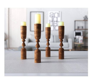 Hot Selling Acacia Wood <b>Candle</b> Holders Unique Artisan <b>Carvings</b> Cozy Ambiance Christmas Weddings Home Decor Handmade - Product Image 6