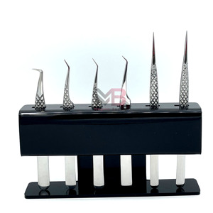 ชุดแหนบต่อขนตาสแตนเลสสีเงิน ป้องกันไฟฟ้าสถิต ปลายหยัก สำหรับมืออาชีพ - Product Image 2