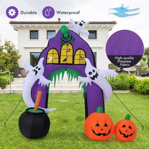 Arco Inflable de Castillo de 9 Pies para Decoración de Jardín de Halloween con Arañas y Fantasmas Integrados - Product Image 2