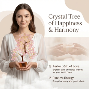Árbol de la Vida de Cuarzo Rosa con Tema de Ángel, Tallado a Mano, Decoración Feng Shui para el Hogar, Manualidad de Piedra Rosa con Alambre Dorado para Navidad - Product Image 2