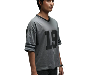 Customized Summer New T-<b>Shirt</b> For Women V-Neck <b>Patchwork</b> Short Sleeve Sports Football Jersey Loose Oversized Tops - Product Image 6