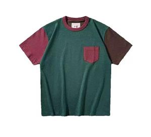 เสื้อยืดคอกลมแขนสั้นผู้ชาย ผ้าโพลีเอสเตอร์ ทรงโอเวอร์ไซส์ แต่งขอบตัดสี มีกระเป๋าหน้า สไตล์ลำลอง แห้งเร็ว - Product Image 3
