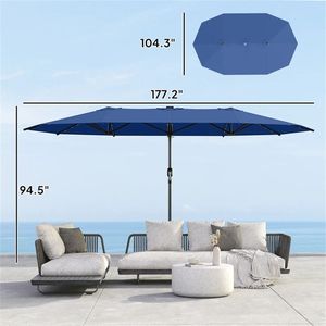 Ombrellone da Giardino Solare Blu per Terrazze e Cortili - Product Image 6