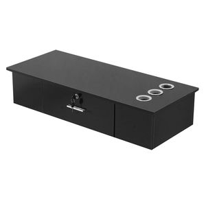 Armadietto Contemporaneo Classico Nero per Salone di Bellezza e Spa, con Chiusura di Sicurezza, Montaggio a Parete in Ferro, Postazione di Styling con Presa USA, Design Moderno - Product Image 5