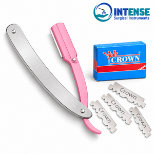 มีดโกนหนวดแบบมืออาชีพ OEM สีดำ พร้อมใบมีดสแตนเลส 100 ชิ้นในกล่อง - Product Image 1