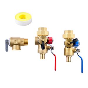 Kit Valvole di Servizio per Scaldabagno Senza Serbatoio da 3/4 Pollici, 2 Pezzi, Valvole di Isolamento NPT 3/4\" PEX-B ad Alta Pressione - Product Image 1