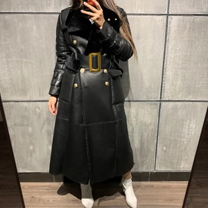 Hot Selling Suede <b>Leather</b> Long <b>Coat</b> Wholesale Sheepskin Long <b>Coats</b> Custom High Quality Real <b>Leather</b> Jackets For Women's - Product Image 6