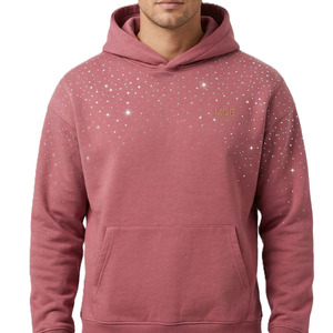 Sudaderas con Pedrería de Alta Calidad para Hombre, Forro Polar Grueso, Estilo Urbano, Logotipo Personalizado, MOQ Bajo, Proveedor Mayorista - Product Image 2