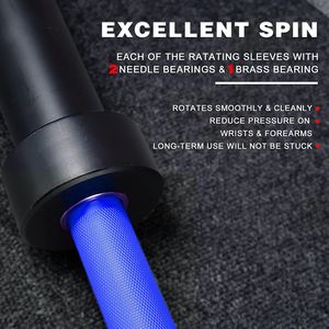 Barra de Pesas Olímpica de Cromo Sólido de 7.2 Pies y 2 Pulgadas para Discos Olímpicos, Barra de Curl de 5 Pies para Entrenamiento Físico, Barra de Levantamiento de Pesas para Gimnasio en Casa - Product Image 3