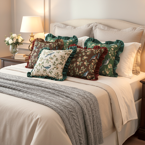 SOGA 6-Piece Enchanted <b>Garden</b> Floral Emerald Avian Oasis Christmas Holiday Pillowcase Set 45cm <b>Cushion</b> <b>Covers</b> - Product Image 6