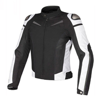 Blouson de moto en cuir pour homme, avec empiècements en toile et polyester, col montant, fermeture éclair, respirant, coupe-vent, hiver, logo frontal