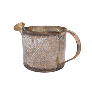 Arrosoir en métal de qualité supérieure avec motif de feuilles en relief, finition laiton, fer, décoration de jardin extérieur, pot de fleurs, vente en gros - Product Image 1