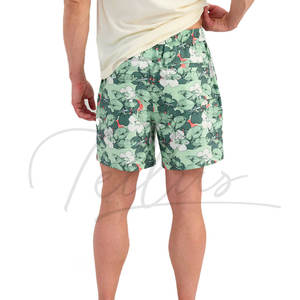 กางเกงขาสั้นชายลายทางกันน้ำ ยืดได้ ผลิตจากโพลีเอสเตอร์/คอตตอน มีเชือกผูกเอว เหมาะสำหรับเล่นน้ำทะเลและเล่นเซิร์ฟ ขายส่ง - Product Image 4