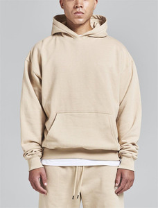 Sweat-shirt polaire à capuche oversize pour homme, couleur unie rouille, décontracté, avec poches, coupe classique, pour l'automne - Product Image 2