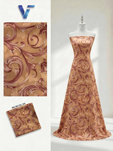 Tissu satiné latin imprimé floral 100% polyester 58/60 pouces Léger Respirant Vêtements unisexes Robe de cérémonie spéciale mariage - Product Image 1