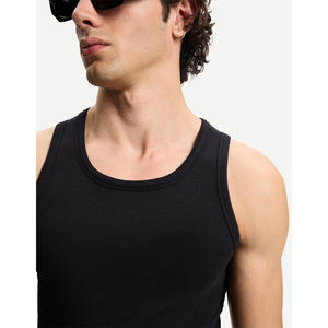 Chaleco de punto acanalado sin mangas para hombre, estilo casual, a la moda, transpirable, para correr, yoga, de secado rápido, OEM, venta al por mayor 2026 - Product Image 6